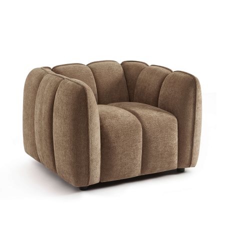 Fauteuil MATILDA 1 place tissu chenille marron