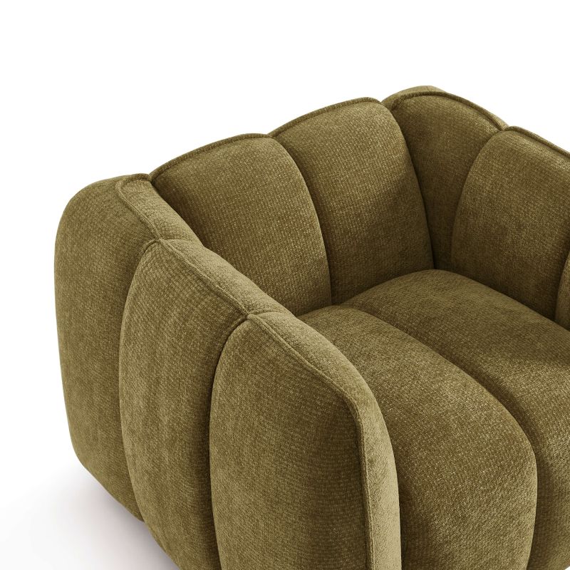 Fauteuil MATILDA 1 place tissu chenille vert