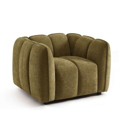 Fauteuil MATILDA 1 place tissu chenille vert