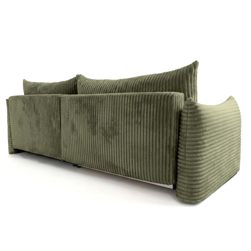 Canapé d'angle convertible et réversible GLORIA 4 places velours côtelé vert