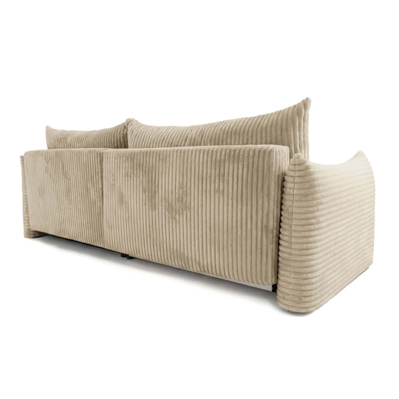 Canapé d'angle convertible et réversible GLORIA 4 places velours côtelé beige