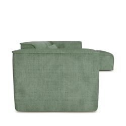 Canapé d'angle droit fixe NUNA 5/6 places tissu vert