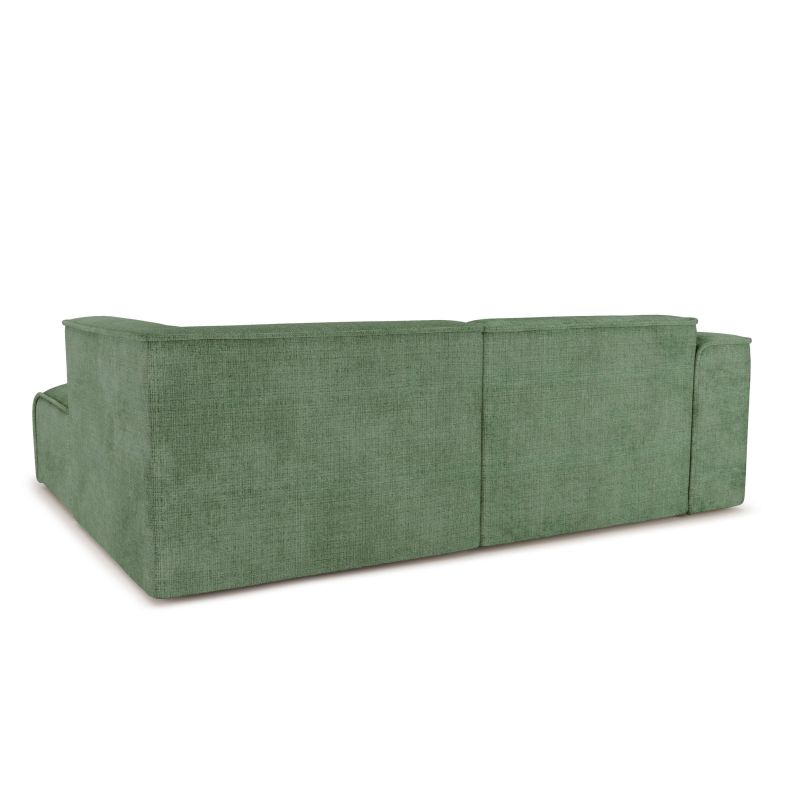 Canapé d'angle droit fixe NUNA 4 places tissu vert