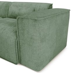 Canapé droit fixe NUNA 3 places tissu vert
