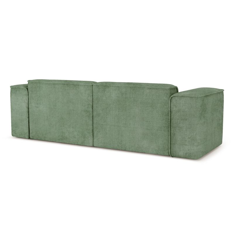 Canapé droit fixe NUNA 3 places tissu vert