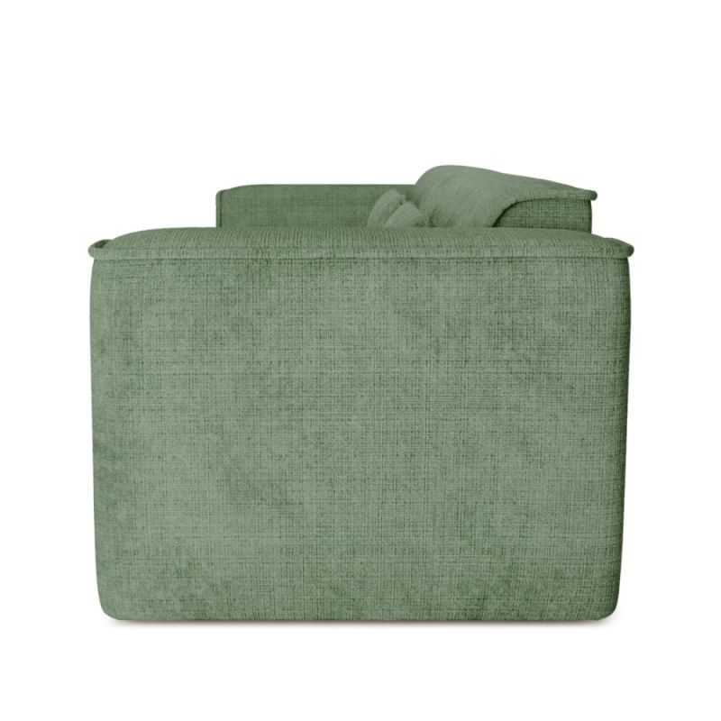 Canapé droit fixe NUNA 3 places tissu vert