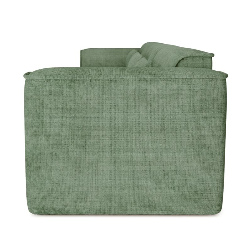 Canapé droit fixe NUNA 4/5 places tissu vert