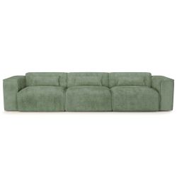 Canapé droit fixe NUNA 4/5 places tissu vert
