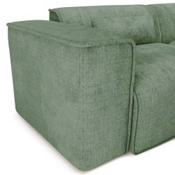 Canapé panoramique chaise droite NUNA fixe tissu vert 7 places
