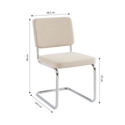 Ensemble repas table à manger ronde VASSI effet chêne et lot de 4 chaises JACK tissu écru