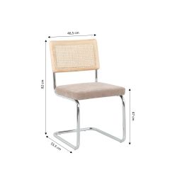 Ensemble repas table à manger ovale VASSI effet chêne et lot de 4 chaises ELLA tissu marron