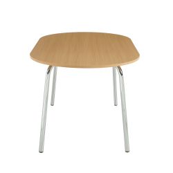 Ensemble repas table à manger ovale VASSI effet chêne et lot de 4 chaises JACK tissu marron