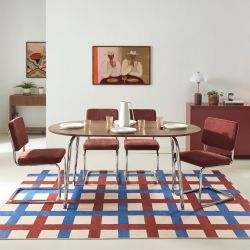 Ensemble repas table à manger ovale VASSI et lot de 4 chaises JACK