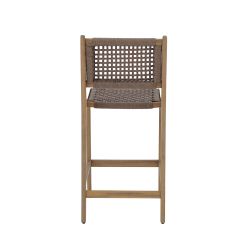 Lot de 2 tabourets de bar KUTA bois d'acacia et corde marron clair