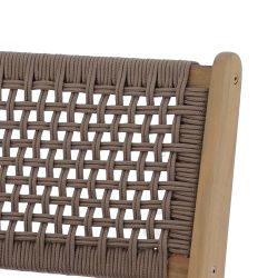 Lot de 2 tabourets de bar KUTA bois d'acacia et corde marron clair