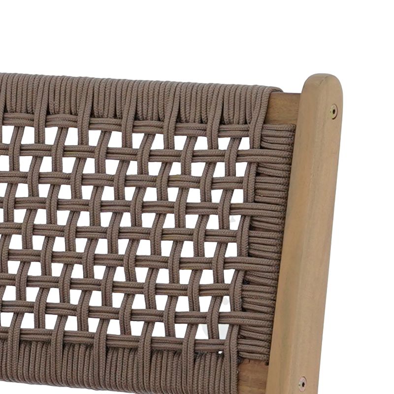 Lot de 2 tabourets de bar KUTA bois d'acacia et corde marron clair