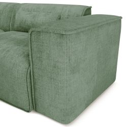 Canapé d'angle gauche fixe NUNA 4 places tissu vert