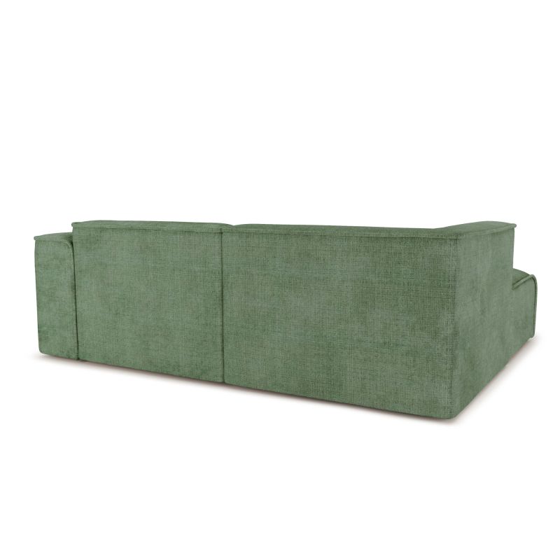 Canapé d'angle gauche fixe NUNA 4 places tissu vert
