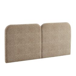 Tête de lit LOUISON tissu jacquard léopard beige 160cm