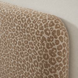 Tête de lit LOUISON tissu jacquard léopard beige 160cm