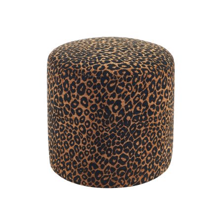 Pouf AWA tissu imprimé léopard noir