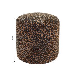Pouf AWA tissu imprimé léopard noir