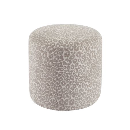 Pouf AWA tissu imprimé léopard gris