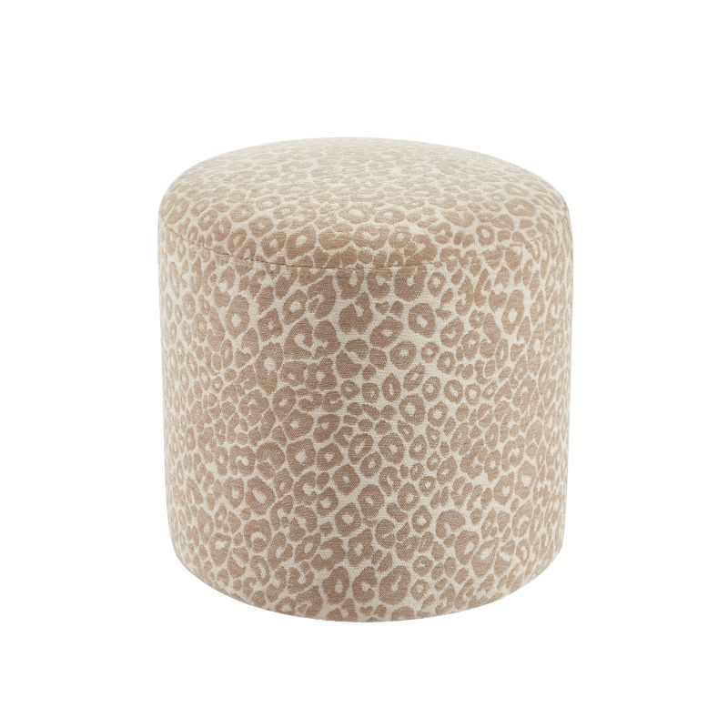 Pouf AWA tissu imprimé léopard beige