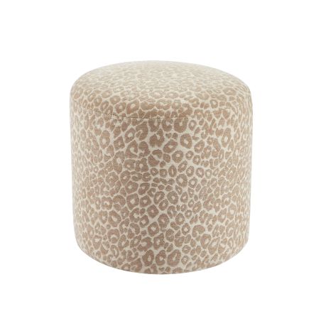 Pouf AWA tissu imprimé léopard beige