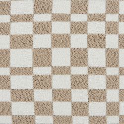 Pouf AWA tissu damier beige
