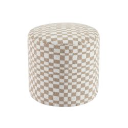 Pouf AWA tissu damier beige