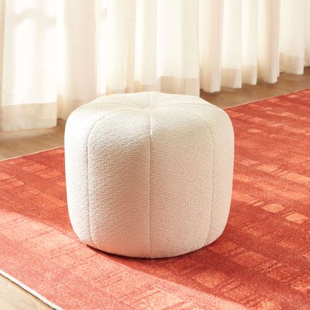 Pouf ASSA tissu beige