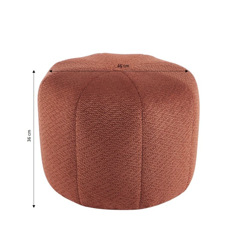 Pouf ASSA tissu bordeaux