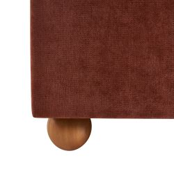 Lit coffre PILKA 140x190 tissu chenille bordeaux sommier inclus