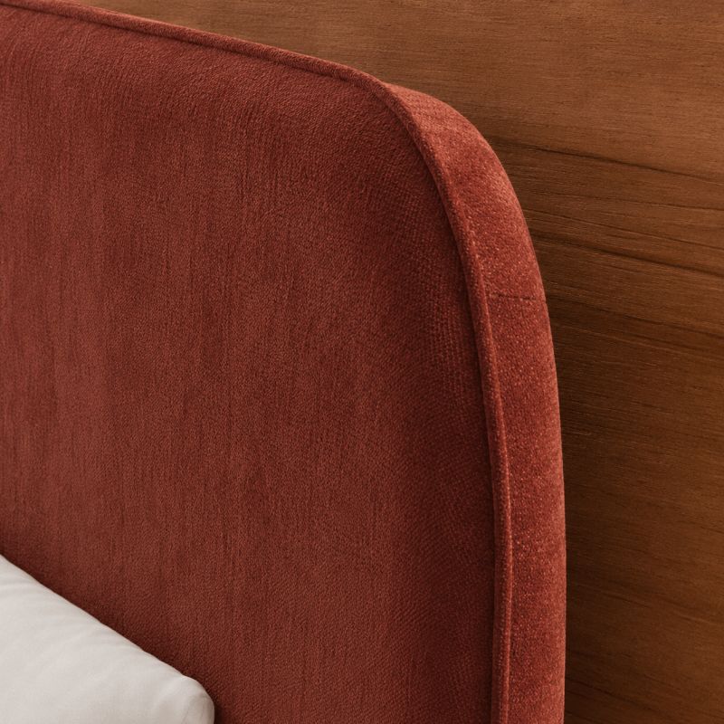 Lit coffre PILKA 160x200 tissu chenille bordeaux sommier inclus