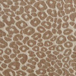 Lot de 2 chaises SERENA tissu jacquard léopard beige et pieds métal marron