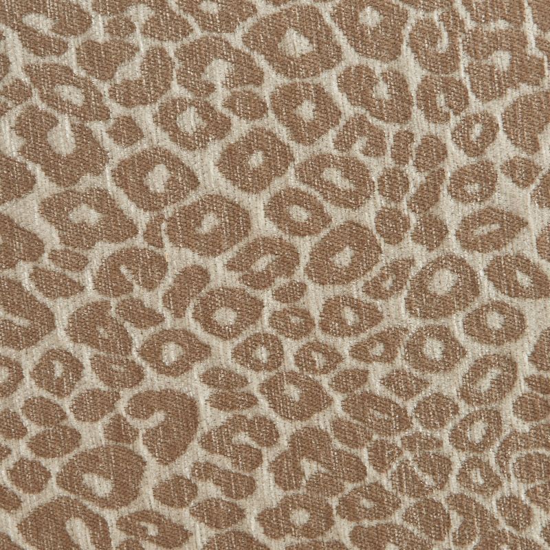 Lot de 2 chaises SERENA tissu jacquard léopard beige et pieds métal marron