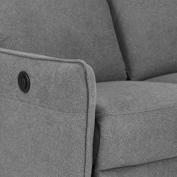 Canapé relax électrique MINOS 3 places tissu chenille gris