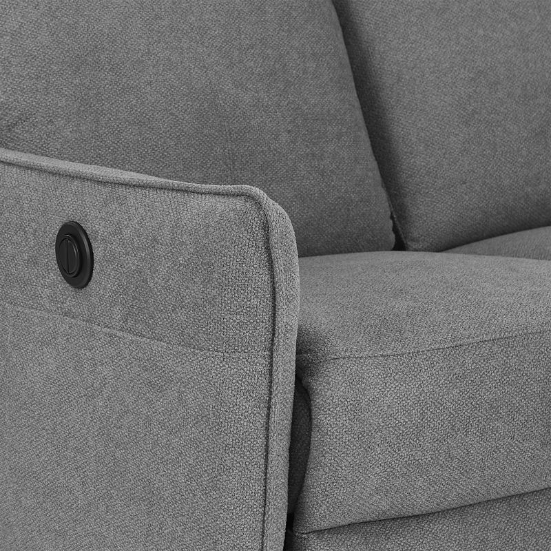 Canapé relax électrique MINOS 3 places tissu chenille gris