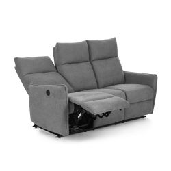 Canapé relax électrique MINOS 3 places tissu chenille gris