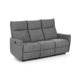 Canapé relax électrique MINOS 3 places tissu chenille gris