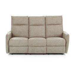 Canapé relax électrique MINOS 3 places tissu chenille beige
