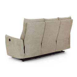 Canapé relax électrique MINOS 3 places tissu chenille beige