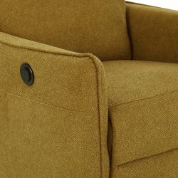 Fauteuil relax électrique MINOS 1 place tissu chenille moutarde