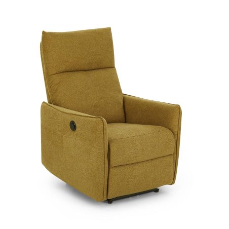 Fauteuil relax électrique MINOS 1 place tissu chenille moutarde