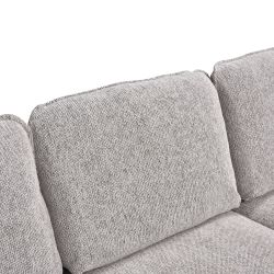 Canapé d'angle convertible et réversible LORMA 4 places tissu chenille tramé beige