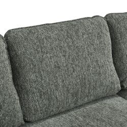 Canapé d'angle convertible et réversible LORMA 4 places tissu chenille tramé vert