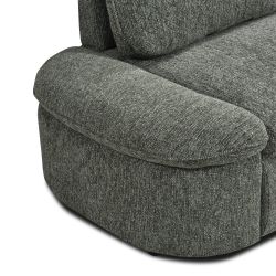 Canapé d'angle convertible et réversible LORMA 4 places tissu chenille tramé vert