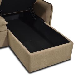 Canapé d'angle convertible et réversible SABEA 4 places tissu marron