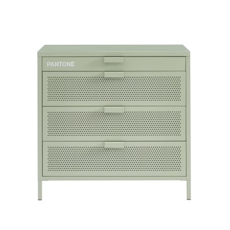 Commode PANTONE 4 tiroirs métal vert amande 80cm